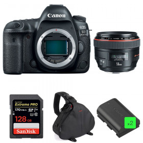 Cámara Canon 5D Mark IV + EF 50mm f/1.2L USM + SanDisk 128GB UHS-I SDXC 170 MB/s + 2 LP-E6N  + Bolsa-1