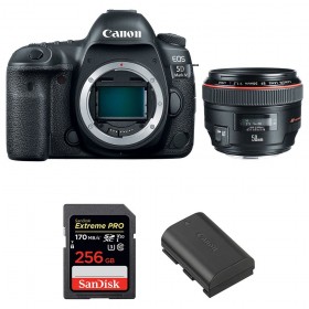 Appareil photo Reflex Canon 5D Mark IV + EF 50mm F1.2L USM + SanDisk 256GB Extreme PRO UHS-I SDXC 170 MB/s + LP-E6N-1