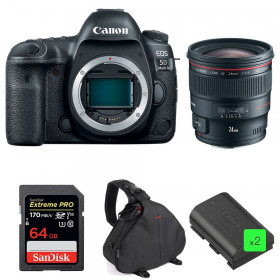 Canon EOS 5D Mark IV + EF 24mm f/1.4L II USM + SanDisk 64GB UHS-I SDXC 170 MB/s + 2 LP-E6N + Bag-1