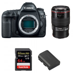 Cámara Canon 5D Mark IV + EF 100mm f/2.8L Macro IS USM + SanDisk 64GB Extreme PRO UHS-I SDXC 170 MB/s + LP-E6N-1