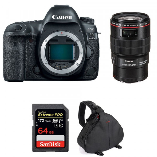 Canon EOS 5D Mark IV + EF 100mm f/2.8L Macro IS USM + SanDisk 64GB Extreme PRO UHS-I SDXC 170 MB/s + Bag-1