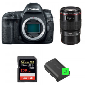 Canon 5D Mark IV + EF 100mm F2.8L Macro IS USM + SanDisk 128GB UHS-I SDXC 170 MB/s + 2 LP-E6N - Appareil photo Reflex-1