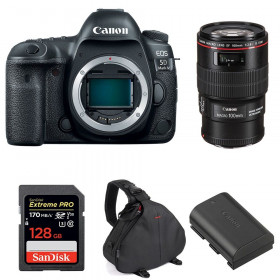 Canon EOS 5D Mark IV + EF 100mm f/2.8L Macro IS USM + SanDisk 128GB UHS-I SDXC 170 MB/s + LP-E6N + Bag-1