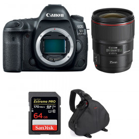 Cámara Canon 5D Mark IV + EF 35mm f/1.4L II USM + SanDisk 64GB Extreme PRO UHS-I SDXC 170 MB/s + Bolsa-1