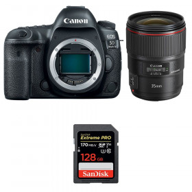 Cámara Canon 5D Mark IV + EF 35mm f/1.4L II USM + SanDisk 128GB Extreme PRO UHS-I SDXC 170 MB/s-1