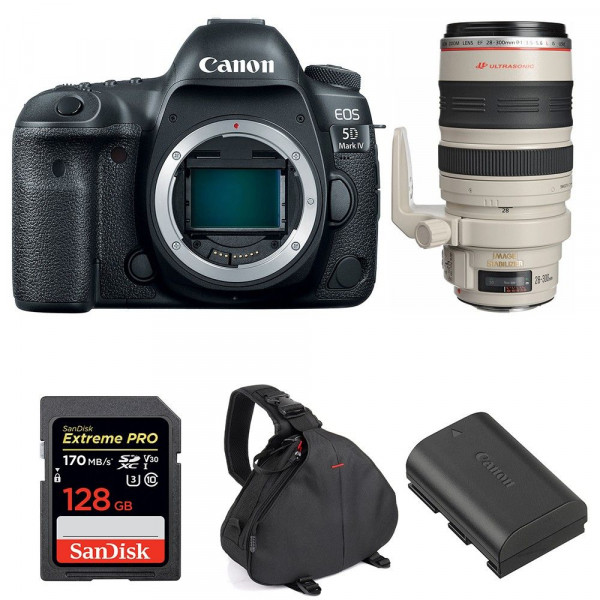 Canon EOS 5D Mark IV + EF 28-300mm f/3.5-5.6L IS USM + SanDisk 128GB UHS-I SDXC 170 MB/s + LP-E6N + Bag-1