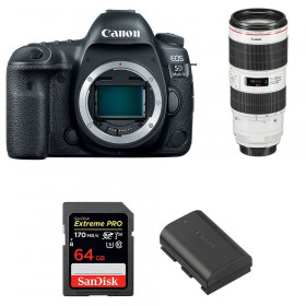Appareil photo Reflex Canon 5D Mark IV + EF 70-200mm F2.8L IS III USM + SanDisk 64GB UHS-I SDXC 170 MB/s + LP-E6N-1