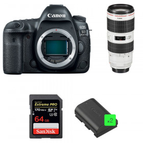 Appareil photo Reflex Canon 5D Mark IV + EF 70-200mm F2.8L IS III USM + SanDisk 64GB Extreme PRO UHS-I SDXC 170 MB/s + 2 LP-E6N-
