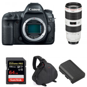 Appareil photo Reflex Canon 5D Mark IV + EF 70-200mm F2.8L IS III USM + SanDisk 64GB UHS-I SDXC 170 MB/s + LP-E6N + Sac-1