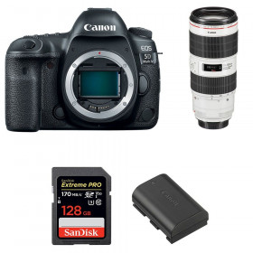 Appareil photo Reflex Canon 5D Mark IV + EF 70-200mm F2.8L IS III USM + SanDisk 128GB UHS-I SDXC 170 MB/s + LP-E6N-1