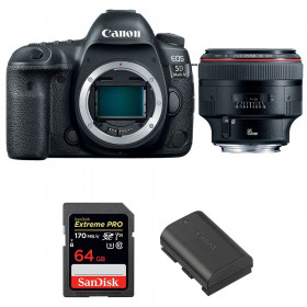 Appareil photo Reflex Canon 5D Mark IV + EF 85mm F1.2L II USM + SanDisk 64GB Extreme PRO UHS-I SDXC 170 MB/s + LP-E6N-1