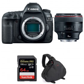 Appareil photo Reflex Canon 5D Mark IV + EF 85mm F1.2L II USM + SanDisk 64GB Extreme PRO UHS-I SDXC 170 MB/s + Sac-1