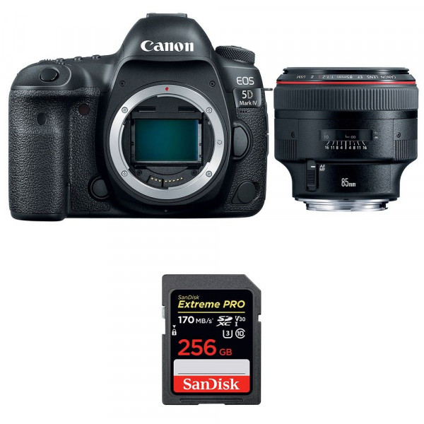 Appareil photo Reflex Canon 5D Mark IV + EF 85mm F1.2L II USM + SanDisk 256GB Extreme PRO UHS-I SDXC 170 MB/s-1