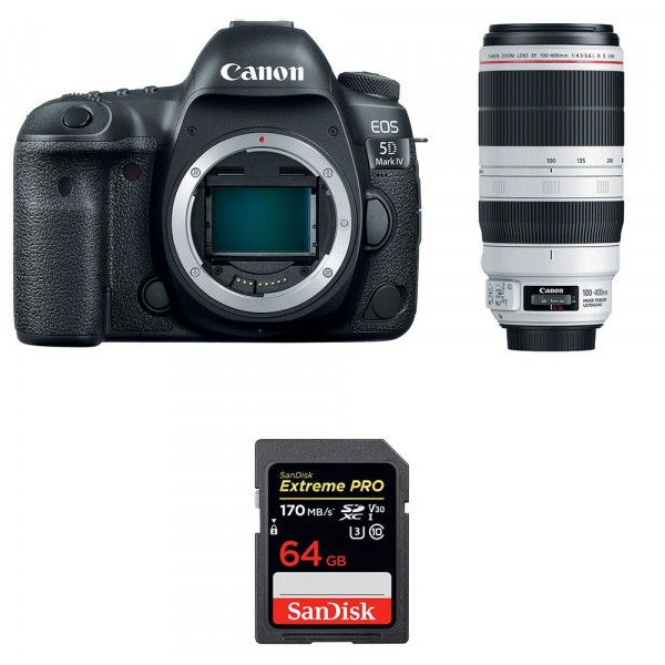 Cámara Canon 5D Mark IV + EF 100-400mm f4.5-5.6L IS II USM + SanDisk 64GB Extreme PRO UHS-I SDXC 170 MB/s-1