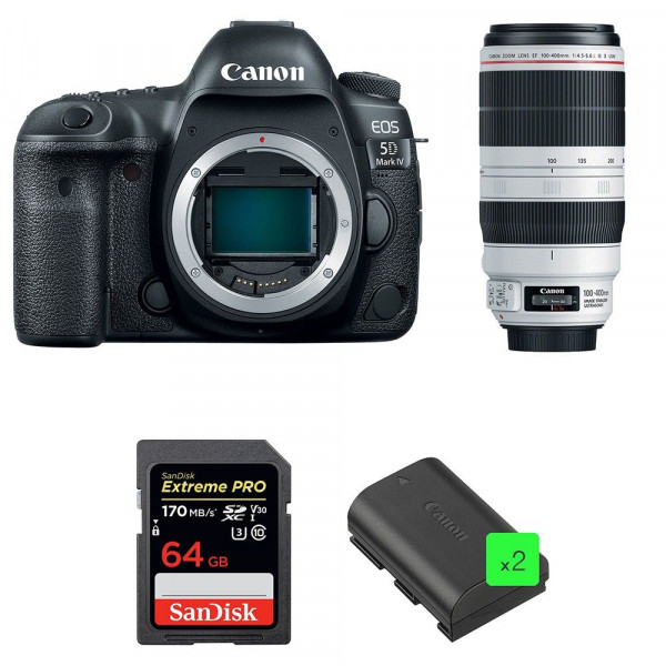 Canon 5D Mark IV + EF 100-400mm f4.5-5.6L IS II USM + SanDisk 64GB UHS-I SDXC 170 MB/s + 2 LP-E6N - Appareil photo Reflex-1