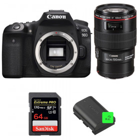 Canon EOS 90D + EF 100mm f/2.8L Macro IS USM + SanDisk 64GB Extreme PRO UHS-I SDXC 170 MB/s + 2 LP-E6N-1