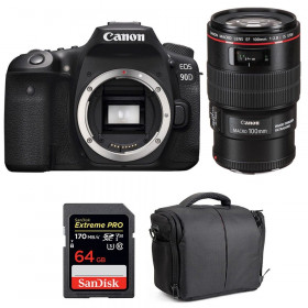 Cámara Canon 90D + EF 100mm f/2.8L Macro IS USM + SanDisk 64GB Extreme PRO UHS-I SDXC 170 MB/s + Bolsa-1
