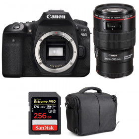Cámara Canon 90D + EF 100mm f/2.8L Macro IS USM + SanDisk 256GB Extreme PRO UHS-I SDXC 170 MB/s + Bolsa-1