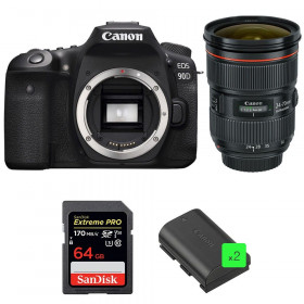 Canon EOS 90D + EF 24-70mm f/2.8L II USM + SanDisk 64GB Extreme PRO UHS-I SDXC 170 MB/s + 2 LP-E6N-1