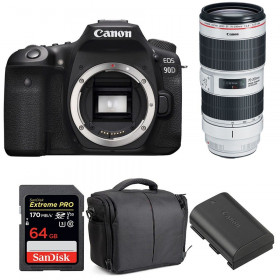Cámara Canon 90D + EF 70-200mm f/2.8L IS III USM + SanDisk 64GB UHS-I SDXC 170 MB/s + LP-E6N + Bolsa| 2 años de garantía-1