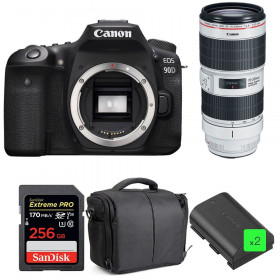 Cámara Canon 90D + EF 70-200mm f/2.8L IS III USM + SanDisk 256GB UHS-I SDXC 170 MB/s + 2 LP-E6N + Bolsa| 2 años de garantía-1