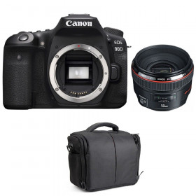 Cámara Canon 90D + EF 50mm f/1.2L USM + Bolsa-1