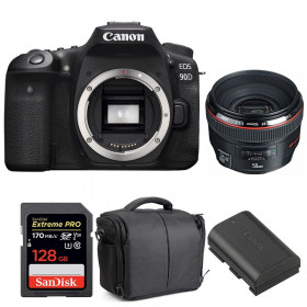 Canon EOS 90D + EF 50mm f/1.2L USM + SanDisk 128GB UHS-I SDXC 170 MB/s + LP-E6N + Bag-1