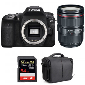 Cámara Canon 90D + EF 24-105mm f/4L IS II USM + SanDisk 64GB Extreme PRO UHS-I SDXC 170 MB/s + Bolsa-1