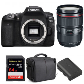 Canon EOS 90D + EF 24-105mm f/4L IS II USM + SanDisk 64GB UHS-I SDXC 170 MB/s + LP-E6N + Bag-1