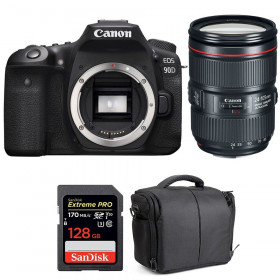 Cámara Canon 90D + EF 24-105mm f/4L IS II USM + SanDisk 128GB Extreme PRO UHS-I SDXC 170 MB/s + Bolsa-1