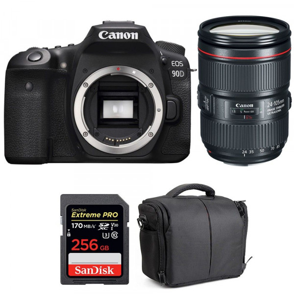 Canon EOS 90D + EF 24-105mm f/4L IS II USM + SanDisk 256GB Extreme PRO UHS-I SDXC 170 MB/s + Bag-1