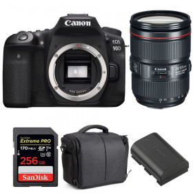 Cámara Canon 90D + EF 24-105mm f/4L IS II USM + SanDisk 256GB UHS-I SDXC 170 MB/s + LP-E6N + Bolsa| 2 años de garantía-1