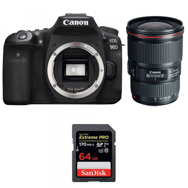Canon EOS 90D + EF 16-35mm f/4L IS USM + SanDisk 64GB Extreme PRO UHS-I SDXC 170 MB/s-1