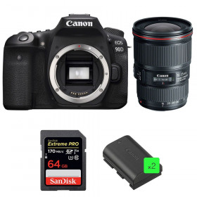 Canon EOS 90D + EF 16-35mm f/4L IS USM + SanDisk 64GB Extreme PRO UHS-I SDXC 170 MB/s + 2 LP-E6N-1