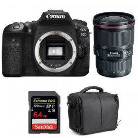 Canon EOS 90D + EF 16-35mm f/4L IS USM + SanDisk 64GB Extreme PRO UHS-I SDXC 170 MB/s + Bag-1