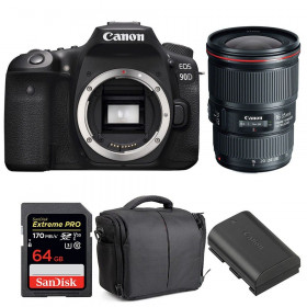 Canon EOS 90D + EF 16-35mm f/4L IS USM + SanDisk 64GB UHS-I SDXC 170 MB/s + LP-E6N + Bag-1