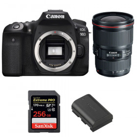 Canon EOS 90D + EF 16-35mm f/4L IS USM + SanDisk 256GB Extreme PRO UHS-I SDXC 170 MB/s + LP-E6N-1
