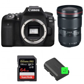 Canon 90D + EF 16-35mm F2.8L III USM + SanDisk 64GB Extreme PRO UHS-I SDXC 170 MB/s + 2 LP-E6N - Appareil photo Reflex-1