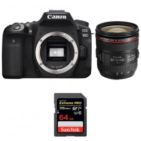 Appareil photo Reflex Canon 90D + EF 24-70mm F4L IS USM + SanDisk 64GB Extreme PRO UHS-I SDXC 170 MB/s-1