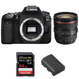 Canon EOS 90D + EF 24-70mm f/4L IS USM + SanDisk 64GB Extreme PRO UHS-I SDXC 170 MB/s + LP-E6N-1