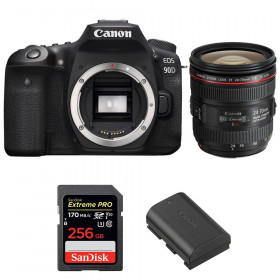 Canon EOS 90D + EF 24-70mm f/4L IS USM + SanDisk 256GB Extreme PRO UHS-I SDXC 170 MB/s + LP-E6N-1