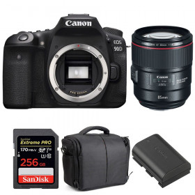 Canon EOS 90D + EF 85mm f/1.4L IS USM + SanDisk 256GB UHS-I SDXC 170 MB/s + LP-E6N + Bag-1