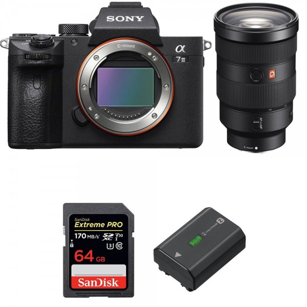 Sony Alpha 7 III + FE 24-70 mm f/2.8 GM + SanDisk 64GB Extreme PRO UHS-I SDXC 170 MB/s + NP-FZ100-1