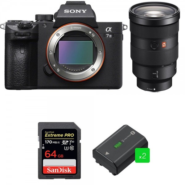 Sony Alpha 7 III + FE 24-70 mm f/2.8 GM + SanDisk 64GB Extreme PRO UHS-I SDXC 170 MB/s + 2 NP-FZ100-1