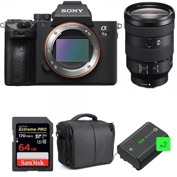 Sony Alpha 7 III + FE 24-105 mm f/4 G OSS + SanDisk 64GB UHS-I SDXC 170 MB/s + 2 NP-FZ100 + Bag-1