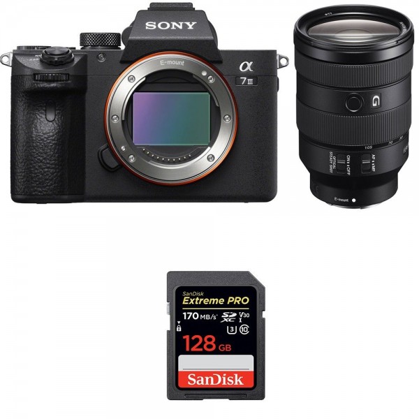 Appareil photo hybride Sony A7 III + FE 24-105 mm F4 G OSS + SanDisk 128GB Extreme PRO UHS-I SDXC 170 MB/s-1