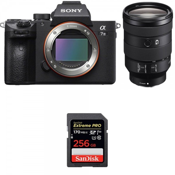 Cámara mirrorless Sony A7 III + FE 24-105 mm f/4 G OSS + SanDisk 256GB Extreme PRO UHS-I SDXC 170 MB/s-1