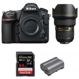 Appareil photo Reflex Nikon D850 + 14-24mm F2.8G ED + SanDisk 64GB Extreme PRO UHS-II SDXC 300MB/s + EN-EL15b-10