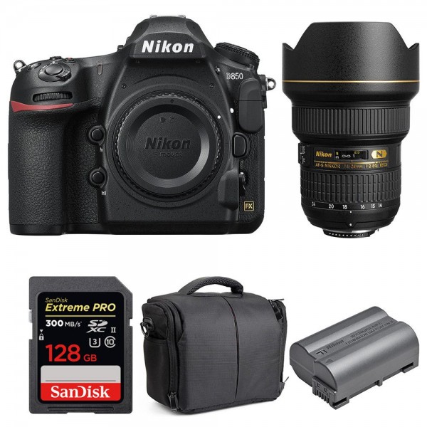 Cámara Nikon D850 + 14-24mm f/2.8G ED + SanDisk 128GB Extreme PRO UHS-II SDXC 300MB/s + EN-EL15b + Bolsa-10