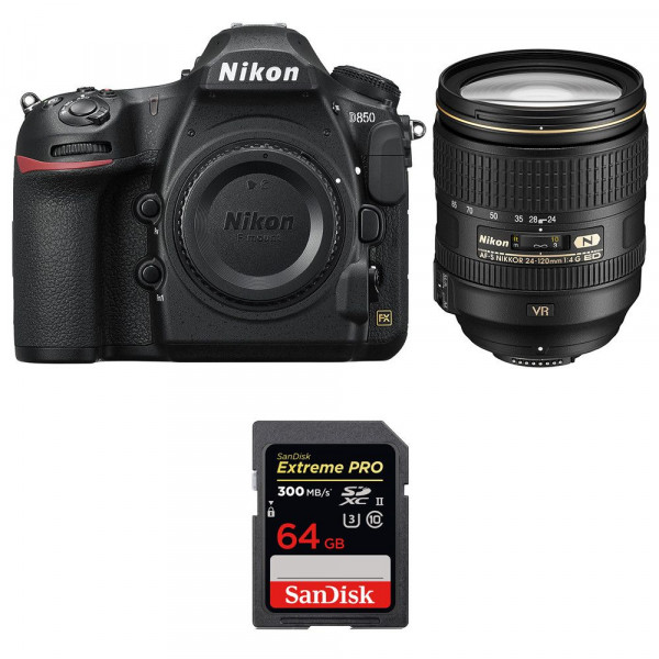 Cámara Nikon D850 + 24-120mm F4 G ED VR + SanDisk 64GB Extreme PRO UHS-II SDXC 300MB/s-10